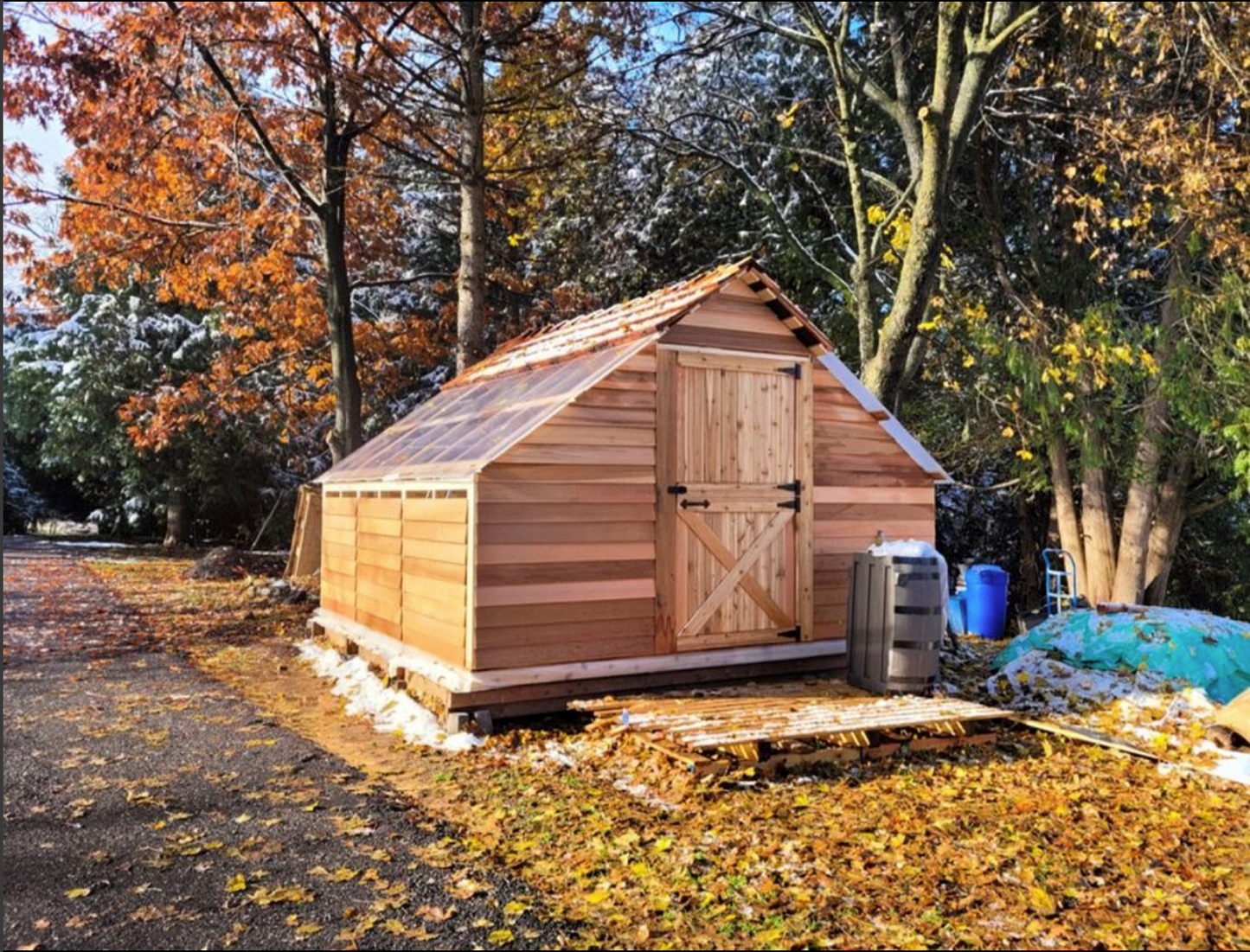 backyard cedar greenhouse sunhouse