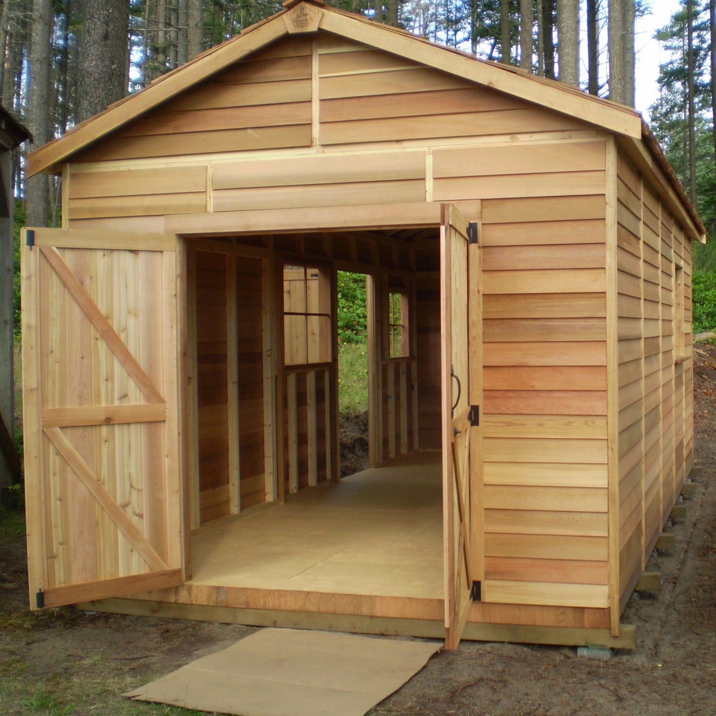 double door open boat shed