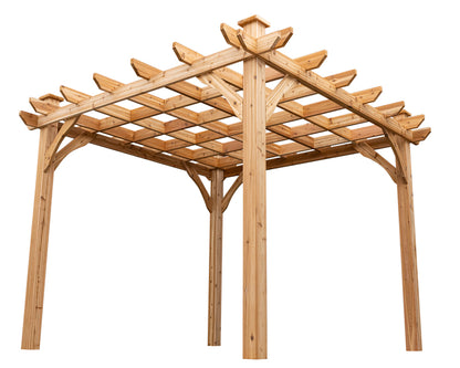 square cedar pergola