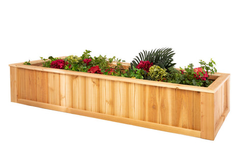 2x6 planter box on angle and with flowers