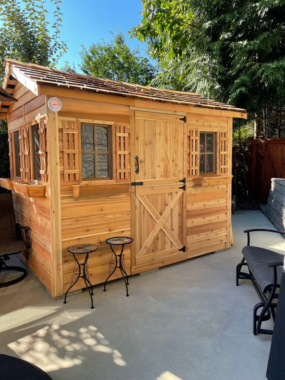 cedar backyard art studio shed