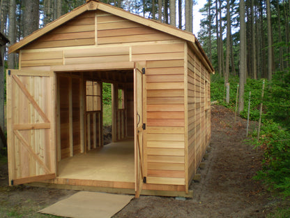 double door open boat shed