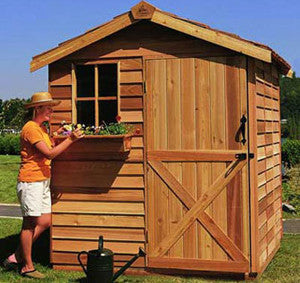 cedar Gardener Shed Kit with window box