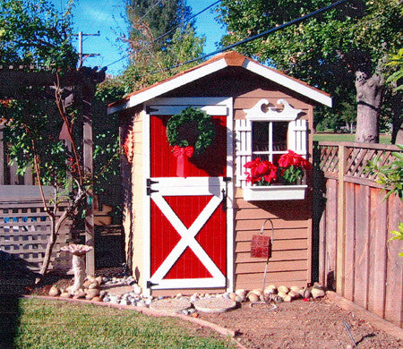 Gardener Shed for Christmas! red door