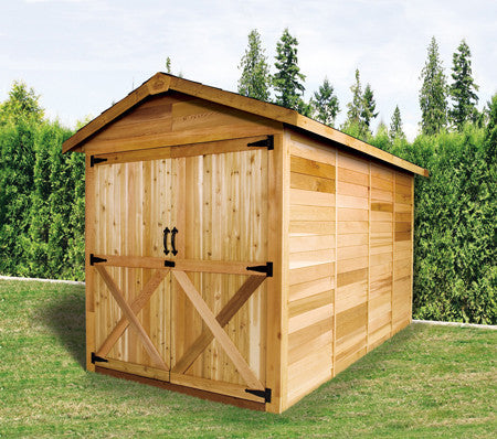 double door cedar shed